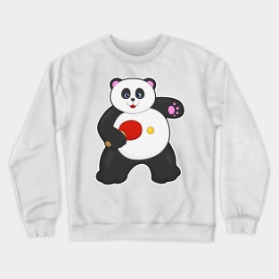 Panda at Table tennis with Table tennis racket Crewneck Sweatshirt